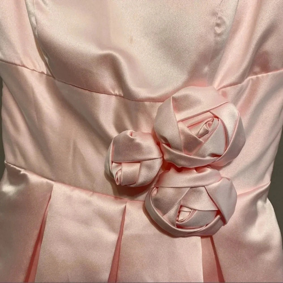 NWT Milanoo Pink Sleeveless Dress Satin Flower Waist Detail - Picture 5 of 8